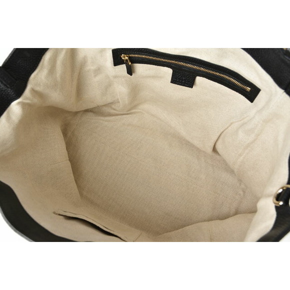 Gucci Soho Interlocking GG Tote Shoulder Bag Black Leather - Picture 8 of 12